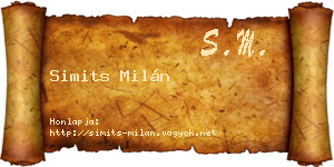 Simits Milán névjegykártya