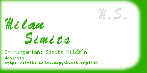 milan simits business card